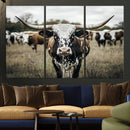 Texas Longhorn Wall Art – Framed Speckled Cow Canvas by MyGreatCanvas | Canvas Wall Art Prints | Photo Prints & Wall Decor