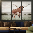 Texas Longhorn Wall Art Canvas Print – Framed Spotted Cattle by MyGreatCanvas | Canvas Wall Art Prints | Photo Prints & Wall Decor