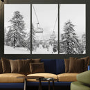 Snowy Ski Lift Wall Art – Framed Winter Forest Canvas by MyGreatCanvas | Canvas Wall Art Prints | Photo Prints & Wall Decor