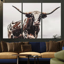 Texas Longhorn Wall Art Canvas Print – Framed Spotted Bull by MyGreatCanvas | Canvas Wall Art Prints | Photo Prints & Wall Decor