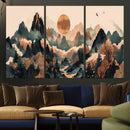 Wood Mountain Landscape Wall Art Canvas Print – Framed