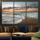 Ocean Sunset Wall Art Canvas Print – Framed Beach Waves