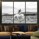 White Horse Wall Art Canvas Print – Framed Woman Rider