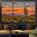 Saguaro Cactus Wall Art Canvas Print – Framed Arizona Sunset