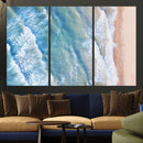 Aerial Ocean View Wall Art Canvas Print – Framed Soft Blue
