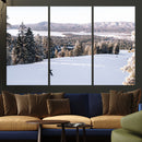 Snowy Mountain Wall Art Canvas Print – Framed Ski Slope