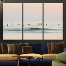 Pastel Ocean Wall Art Canvas Print – Framed Soft Sunset Calm