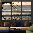 Sunset Surf Wall Art Canvas Print – Framed Golden Hour Waves