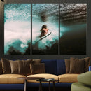 Vibrant Aquatic Motion Wall Art Canvas Print – Framed