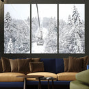 Snowy Ski Lift Wall Art – Framed Winter Mountain Canvas by MyGreatCanvas | Canvas Wall Art Prints | Photo Prints & Wall Decor