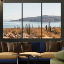 Desert Lake Wall Art – Framed Cactus Mountain Canvas by MyGreatCanvas | Canvas Wall Art Prints | Photo Prints & Wall Decor
