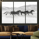 Wild Horses Running Wall Art Canvas Print, Framed Black by MyGreatCanvas | Canvas Wall Art Prints | Photo Prints & Wall Decor