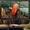 Surfer Stairway Wall Art – Framed Ocean Surf Canvas Artwork, by MyGreatCanvas | Canvas Wall Art Prints | Photo Prints & Wall Decor