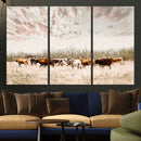 Longhorn Cattle Wall Art Canvas Print – Framed Texas Ranch