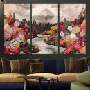 Mountain Wall Art Canvas Print – Framed Autumn Forest