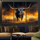 Longhorn Canvas Wall Art Canvas Print – Framed Bold Bull