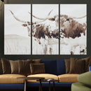 Longhorn Wall Art Canvas Print – Framed Western Cow Rustic