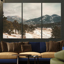 Mountain Landscape Wall Art Canvas Print – Framed Snowy