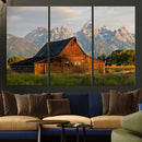 Rustic Barn Wall Art Canvas Print – Framed Grand Teton Park