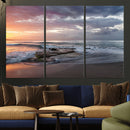 Golden Hour Wall Art Canvas Print – Framed Tranquil Waves