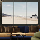 Minimalist Beach Wall Art Canvas Print – Framed Coastal