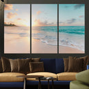 Beach Sunset Wall Art Canvas Print – Framed Ocean Waves