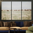 Bison Herd Wall Art Canvas Print – Framed Western Bison
