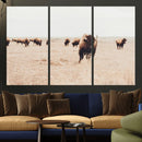 Bison Herd Wall Art Canvas Print – Framed Western Prairie