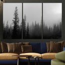 Misty Pines Wall Art Canvas Print – Framed Woodland