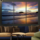 Beach Sunset Wall Art Canvas Print – Tropical Ocean Waves