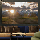 Snowy Peaks Wall Art Canvas Print – Rustic Mountain
