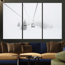 Ski Lift Wall Art Canvas Print – Snowy Alpine Landscape