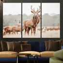 Rustic Nature Wall Art Canvas Print – Stag Woodland Framed
