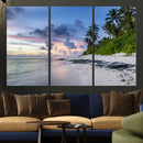 Tropical Beach Wall Art Canvas Print – Framed Sunset Glow