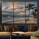 Tropical Storm Wall Art Canvas Print – Framed Moody Beach