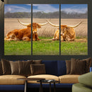 Texas Longhorn Pair Wall Art Canvas Print – Peaceful Rustic by MyGreatCanvas | Canvas Wall Art Prints | Photo Prints & Wall Decor