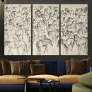 Wild Horse Stampede Wall Art Canvas Print – Monochrome by MyGreatCanvas | Canvas Wall Art Prints | Photo Prints & Wall Decor