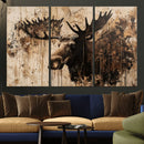 Moose Canvas Wall Art — Rustic Wildlife Painting Print | by MyGreatCanvas | Canvas Wall Art Prints | Photo Prints & Wall Decor