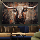 Rustic Longhorn Bull Wall Art Canvas Print – Vintage Western by MyGreatCanvas | Canvas Wall Art Prints | Photo Prints & Wall Decor
