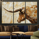 Rustic Longhorn Bull Wall Art Canvas Print – Vintage Western by MyGreatCanvas | Canvas Wall Art Prints | Photo Prints & Wall Decor
