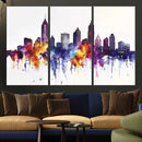 Atlanta Skyline Wall Art Canvas Print – Framed Colorful