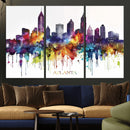 Atlanta Skyline Wall Art Canvas Print – Framed Colorful