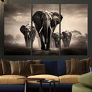 Elephant Family Wall Art Canvas Print, Framed Elephant Wall
