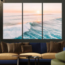 Sunset Surfing Wall Art Canvas Print, Ocean Wave Surfer with by MyGreatCanvas | Canvas Wall Art Prints | Photo Prints & Wall Decor
