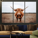 Longhorn Bull Wall Art Canvas Print – Framed Rustic by MyGreatCanvas | Canvas Wall Art Prints | Photo Prints & Wall Decor