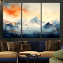 Warm Clouds Abstract Mountain Wall Art, Modern Landscape by MyGreatCanvas | Canvas Wall Art Prints | Photo Prints & Wall Decor