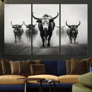 Texas Longhorn Wall Art Canvas Print, Framed Speckled Cow by MyGreatCanvas | Canvas Wall Art Prints | Photo Prints & Wall Decor