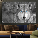 Wild Wolf Blue Eye Wall Art Canvas Print