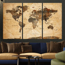 Push Pin World Map Canvas Print – Travel Tracker Wall Art