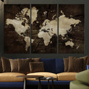 World Map Wall Art Canvas Print – Framed Travel Map Wall Art